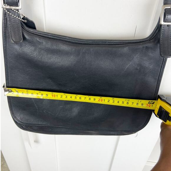 Vintage Coach Legacy Slim Hippie Leather Flap Saddle Crossbody Bag 9134 Black - Picture 4 of 16